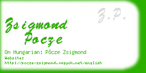 zsigmond pocze business card